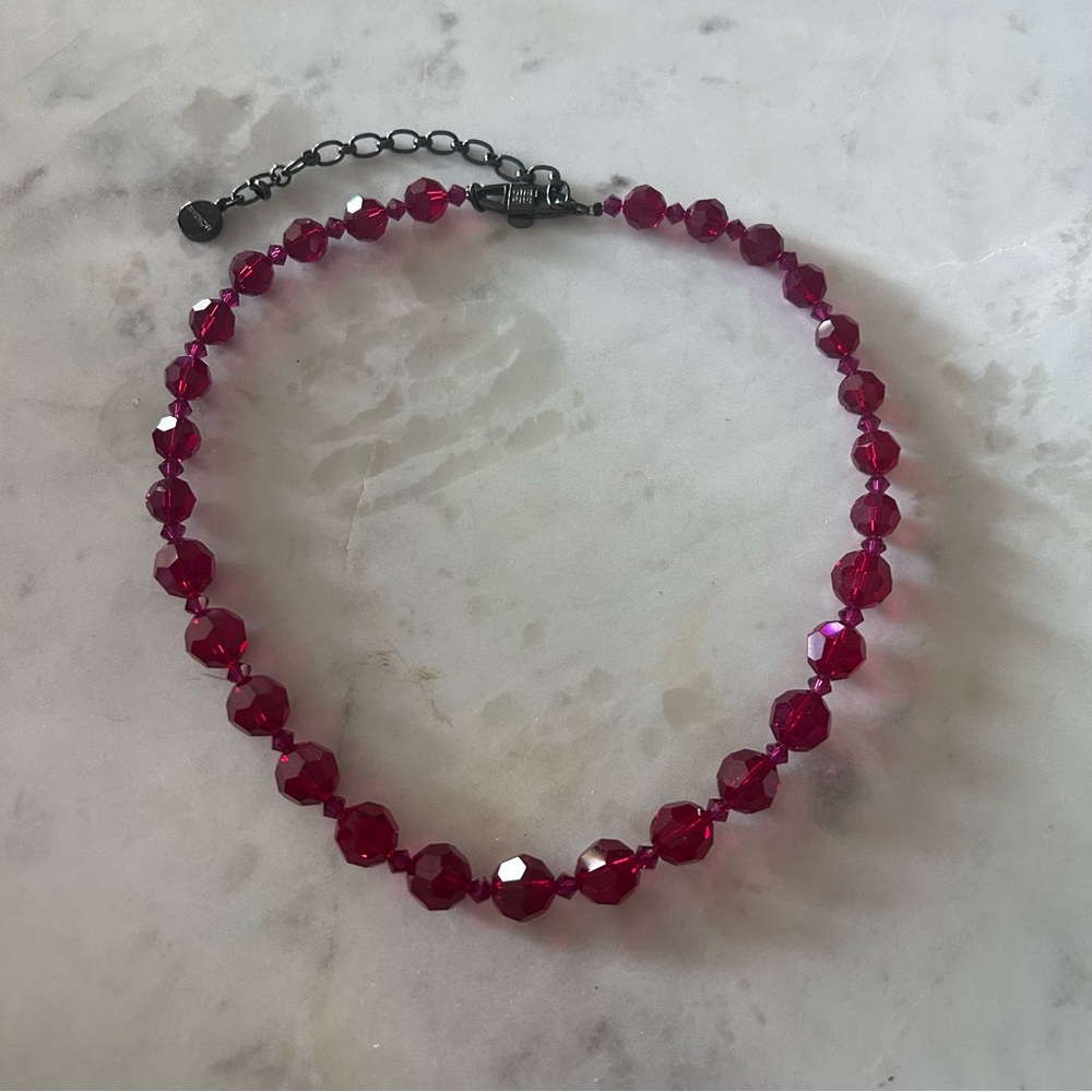 Givenchy Vintage Beaded Red Necklace